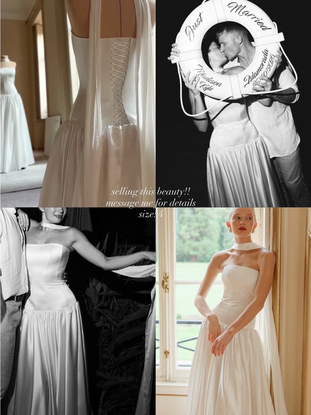 Handmade Satin Corset Wedding Dress & Scarf